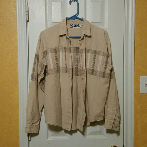 KZK 1993 Tops - True vintage 1993 soft aztec button up shirt M
